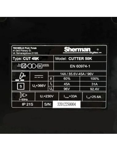 Przecinarka plazmowa Sherman CUTTER 50K - zestaw - SINW-CUTTER50K - Sherman - 9
