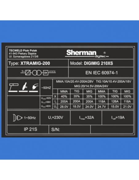 Spawarka Sherman DIGIMIG 210XS - zestaw - 7812583-G - Sherman - 17