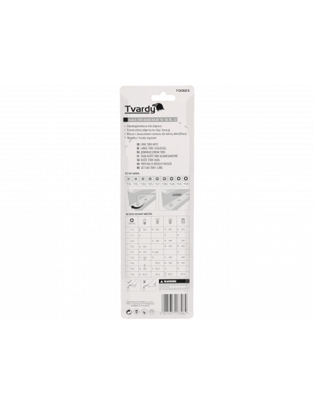 Zestaw długich kluczy Torx T10-T50 9 el. Tvardy - T00123 - Tvardy - 9