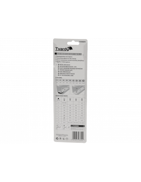 Zestaw długich kluczy imbusowych 9 el. Tvardy - T00120 - Tvardy - 8