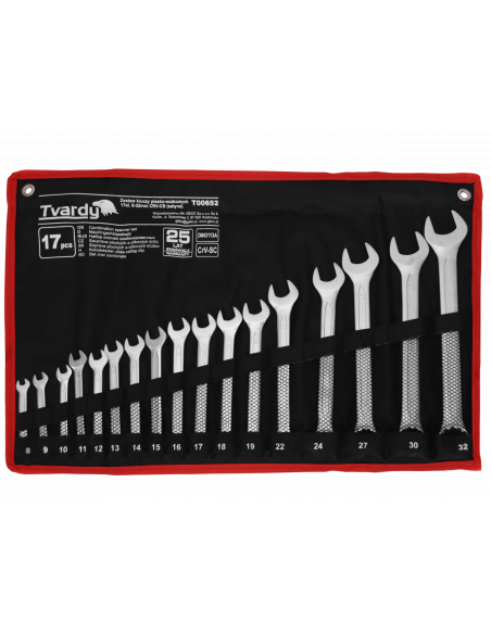 Klucze płasko-oczkowe Tvardy 8-32 mm 17 el. CrV - T00652 - Tvardy - 1
