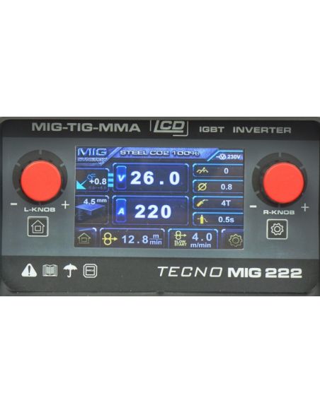 Spawarka Ideal Tecnomig 222 LCD Synergic - zestaw - TMIG222LCD-G - Ideal - 13