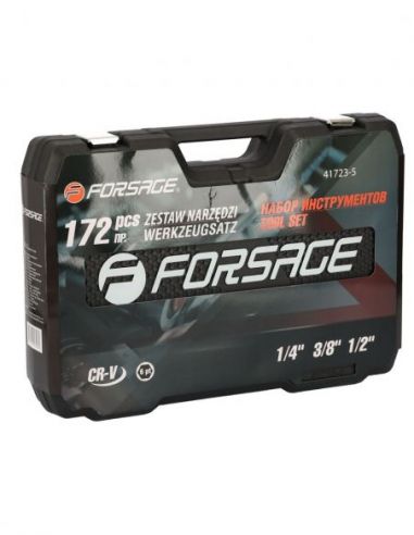 Zestaw kluczy nasadowych 1/2", 1/4", 3/8" 172 el. Forsage - 41723-5 - Forsage - 12