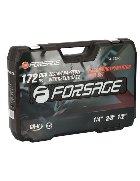 Zestaw kluczy nasadowych 1/2", 1/4", 3/8" 172 el. Forsage - 41723-5 - Forsage - 12