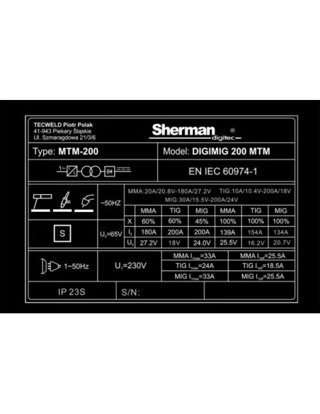 Spawarka Sherman DIGIMIG 200 MTM - zestaw - 7812680-G - Sherman - 20