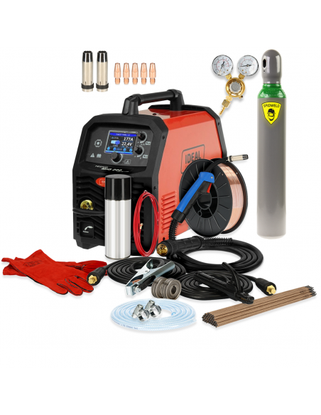 Spawarka Ideal Tecnomig 200 Pulse LCD - zestaw