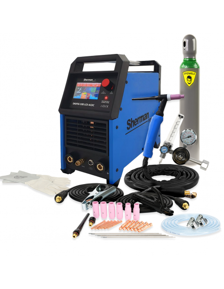 Spawarka Sherman DIGITIG 200 LCD AC/DC - zestaw