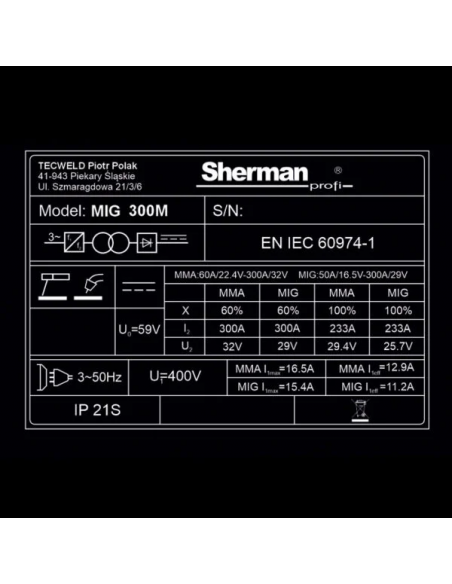Spawarka Sherman MIG 300M/4R - zestaw