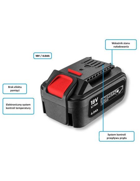 Akumulator Energy+ 4.0 Ah / 18 V Graphite - 58G004 - Graphite - 4
