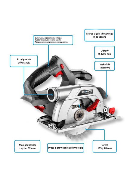 Pilarka tarczowa akumulatorowa Energy+ Graphite - 58G023 - Graphite - 7