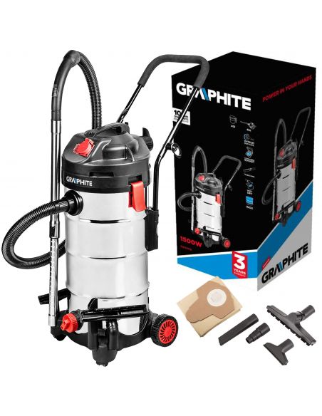 Odkurzacz warsztatowy Graphite 1500 W 40 l - 59G608 - Graphite - 1