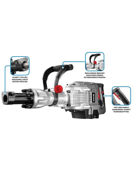 Młot wyburzeniowy Graphite 1700 W w walizce - 58G868 - Graphite - 9