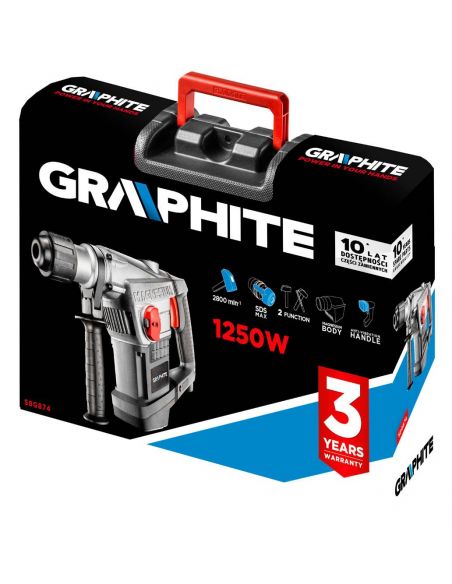 Młot udarowy Graphite SDS Max 1250 W w walizce - 58G874 - Graphite - 3