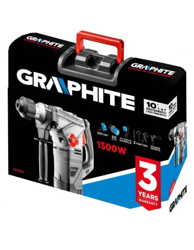 Młot udarowy Graphite SDS+ 1500 W w walizce - 58G862 - Graphite - 3