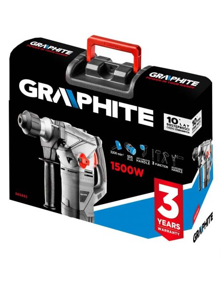 Młot udarowy Graphite SDS+ 1500 W w walizce - 58G862 - Graphite - 3