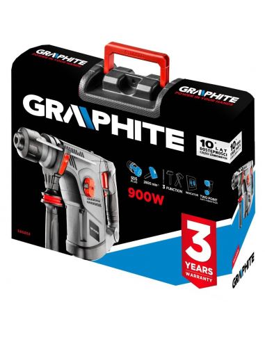 Młot udarowy Graphite SDS+ 900 W w walizce - 58G858 - Graphite - 5