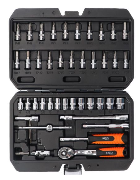 Zestaw kluczy nasadowych 1/4" CrV 46 el. Neo Tools - 08-660 - NEO Tools - 4