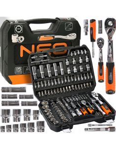 Zestaw kluczy nasadowych 1/2" 1/4" CrV 110 el. Neo Tools - 08-666 - NEO Tools - 1