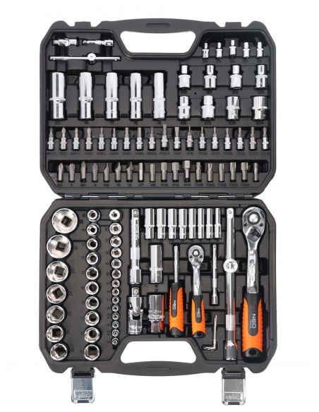 Zestaw kluczy nasadowych 1/2" 1/4" CrV 110 el. Neo Tools - 08-666 - NEO Tools - 4