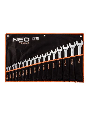 Klucze płasko-oczkowe Neo Tools 8-32 mm 17 el. CrV - 09-753 - NEO Tools - 1
