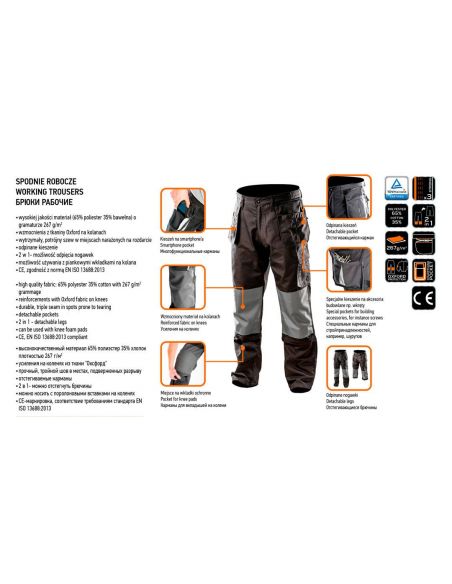 Spodnie robocze Neo Tools HD + odpinane nogawki i kieszeń - 81-230 - NEO Tools - 9