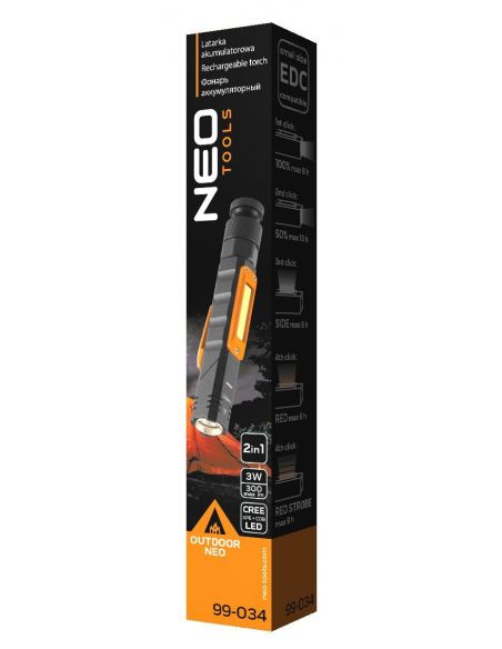 Latarka akumulatorowa Neo Tools USB 300 lm 2w1 - 99-034 - NEO Tools - 5