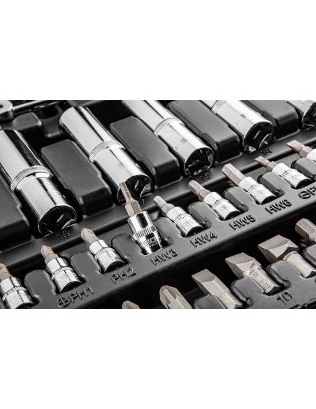 Zestaw kluczy nasadowych 1/2" 1/4" CrV 111 el. Neo Tools - 08-910 - NEO Tools - 8