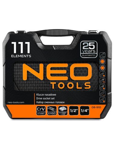 Zestaw kluczy nasadowych 1/2" 1/4" CrV 111 el. Neo Tools - 08-910 - NEO Tools - 11