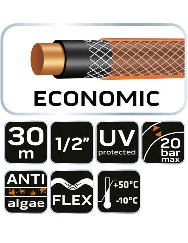 Wąż ogrodowy 4-warstwowy 1/2" 30 m Economic Neo Tools - 15-801 - NEO Tools - 8