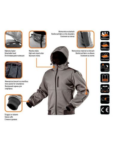 Softshell kurtka robocza Neo Tools z odpinanym kapturem - 81-551 - NEO Tools - 9