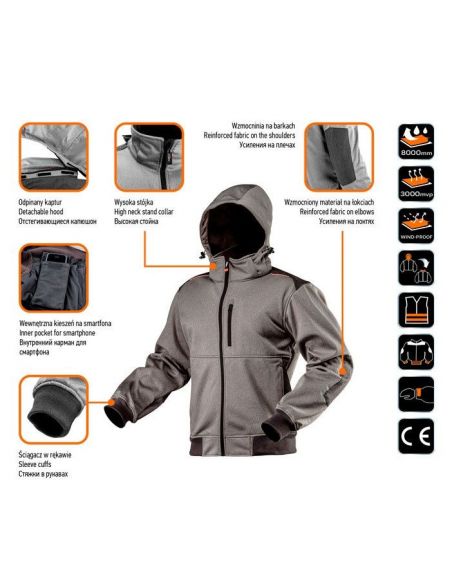 Softshell kurtka robocza Neo Tools z odpinanym kapturem - 81-551 - NEO Tools - 9