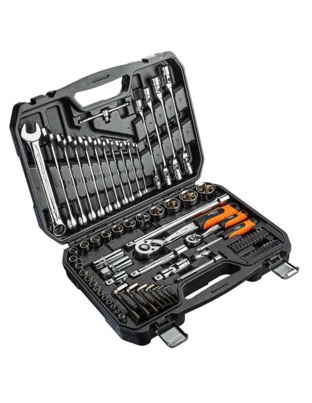 Zestaw kluczy nasadowych 1/2" 1/4" CrV 77 el. Neo Tools - 08-915 - NEO Tools - 2