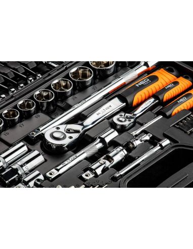 Zestaw kluczy nasadowych 1/2" 1/4" CrV 77 el. Neo Tools - 08-915 - NEO Tools - 4