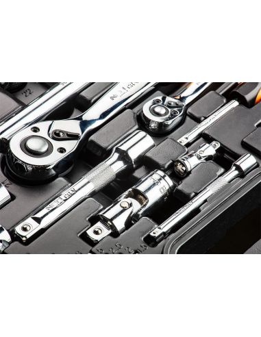 Zestaw kluczy nasadowych 1/2" 1/4" CrV 77 el. Neo Tools - 08-915 - NEO Tools - 6
