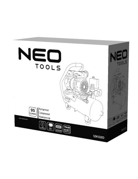 Kompresor bezolejowy 12 litrów Neo Tools - 12K020 - NEO Tools - 12
