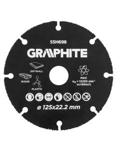 Tarcza tnąca 125 mm do drewna i tworzyw sztucznych Graphite - 55H698 - Graphite - 1
