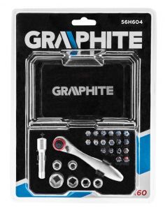 Zestaw bitów i nasadek z grzechotką 26 el. Graphite - 56H604 - Graphite - 1 2