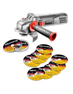 Zestaw szlifierka kątowa Graphite 900 W 125 mm + 10 tarcz - 59G087-CS - Graphite - 1