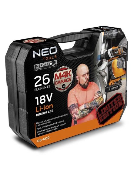 Klucz udarowy akumulatorowy 2x18V  Neo Tools z zestawem nasadek 1/2" - 08-600 - NEO Tools - 3