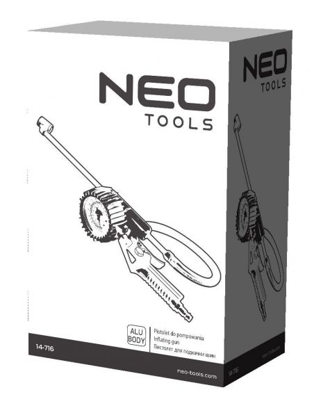 Pistolet do pompowania z przedłużeniem i manometrem 63 mm Neo Tools - 14-716 - NEO Tools - 6