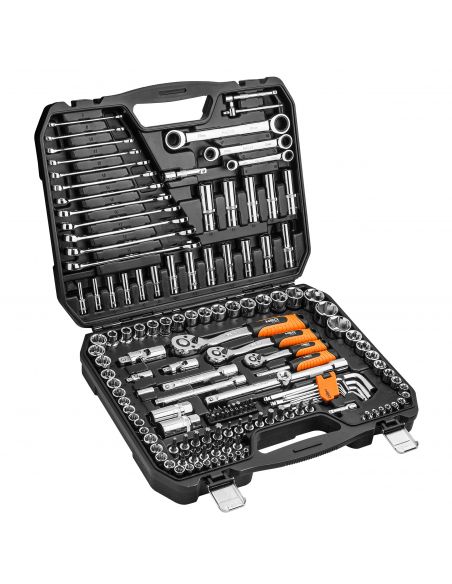 Zestaw kluczy nasadowych 1/2" 3/8" 1/4" 156 el. Neo Tools - 08-668 - NEO Tools - 1