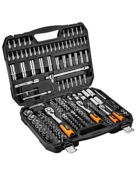 Zestaw kluczy nasadowych 1/2" 3/8" 1/4" 182 el. Neo Tools - 08-680 - NEO Tools - 1