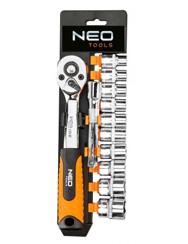 Zestaw kluczy nasadowych 3/8 " CrV 12 el. Neo Tools - 08-653 - NEO Tools - 1