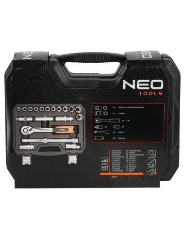 Zestaw kluczy nasadowych 1/2" 20 el. Neo Tools - 08-661 - NEO Tools - 10