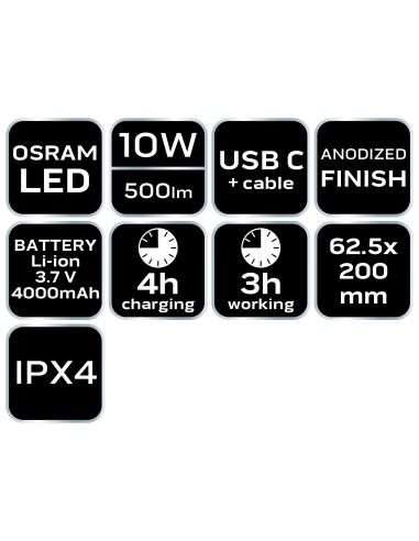 Latarka akumulatorowa LED Neo Tools USB 500 lm / 950 m - 99-070 - NEO Tools - 12