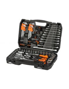 Zestaw kluczy nasadowych 1/2" 1/4" CrV 138 el. Neo Tools - 10-208 - NEO Tools - 1