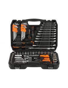 Zestaw kluczy nasadowych 1/2" 1/4" CrV 138 el. Neo Tools - 10-208 - NEO Tools - 1 2