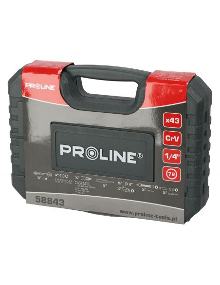 Zestaw kluczy nasadowych 1/4" 43 el. Proline - 58843 - Proline - 9