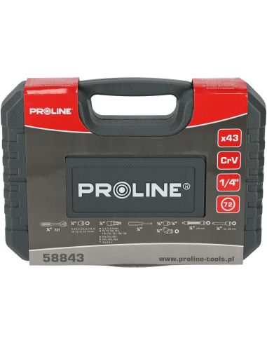 Zestaw kluczy nasadowych 1/4" 43 el. Proline - 58843 - Proline - 10