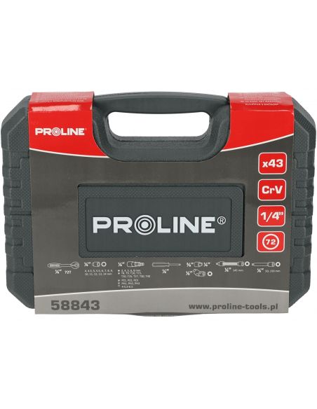 Zestaw kluczy nasadowych 1/4" 43 el. Proline - 58843 - Proline - 10